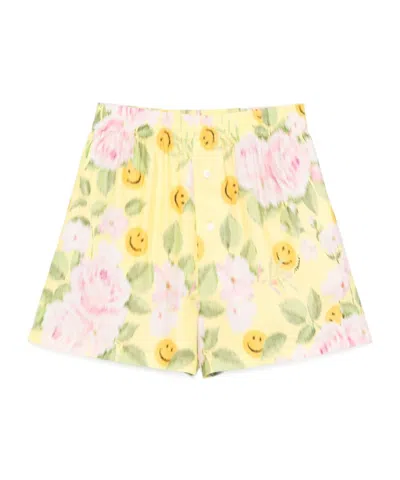 MOSCHINO X SMILEY FLORAL-PRINT SHORTS