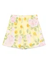 Moschino Elasticated Waistband Floral Print Smiley Face Shorts In Multicolour