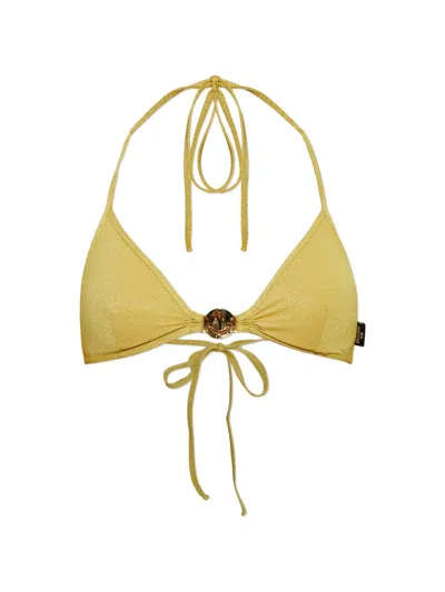 Moschino X Smiley Logo-patch Bikini In Yellow