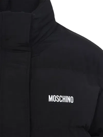 Moschino X Smiley Logo-print Padded Puffer In Black