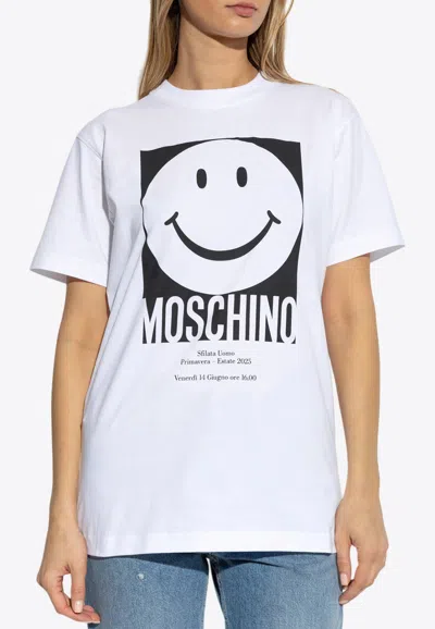 MOSCHINO X SMILEY®-PRINT CREWNECK T-SHIRT