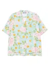 Moschino X Smiley Silk Shirt In Blue