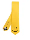 Moschino X Smiley Silk Tie In Yellow
