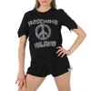 Moschino X The Flintstone Black Organic Cotton Logo Print T-shirt In Black