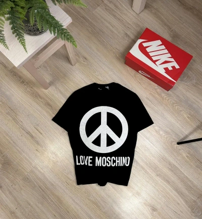 Pre-owned Moschino X Vintage 00s Vintage Love Moschino Big Logo Retro T-shirt In Black
