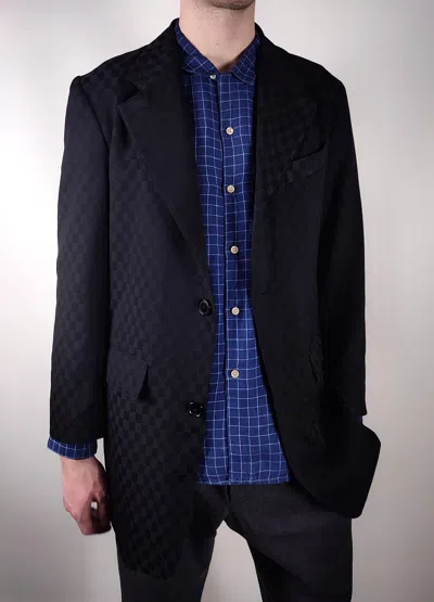 Pre-owned Moschino X Vintage 90's Moschino Checkerboard Cheap And Chic Cotton Blazer Coat In Black