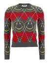 Moschino Wool Blend Pullover Smiley Grey