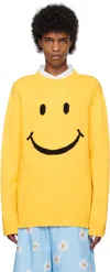 Moschino Men Sweater With Embroidery In Yellow