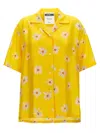 Moschino Floral Pattern Collared Neck Short Sleeves Shirt In Yellow