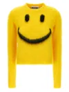 Moschino Smile Yellow Mohair Blend Jumper In Yellow