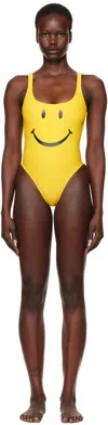 Moschino Smiley Swimsuit In Yellow
