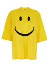 Moschino Smiley Face Graphic T-shirt In Bright Yellow Cotton In Yellow