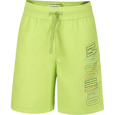 Moschino Kids' Yellow Swim Shorts For Boy With Logo