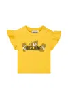 Moschino Yellow T-shirt For Baby Girl With Teddy Bears In Yellow