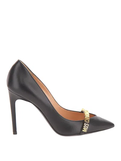 Moschino Mini Lettering Pump In Black