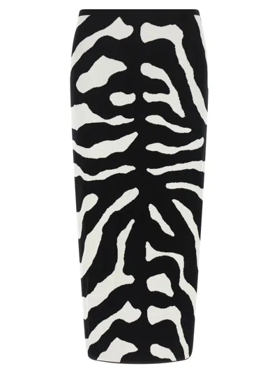 Moschino Embroidered Animal Print Viscose Blend Mini Skirt In Black