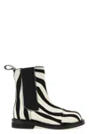 Moschino Zebra Pattern Ankle Boots Elastic Panels In Multi