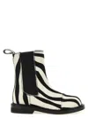 Moschino Zebra Pattern Ankle Boots Elastic Panels In Black