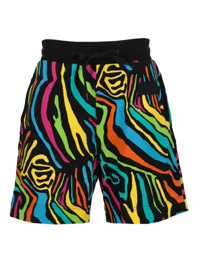 Pre-owned Moschino Zebra-print Shorts In Black