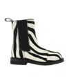Moschino Zebra Pattern Ankle Boots Elastic Panels In Black