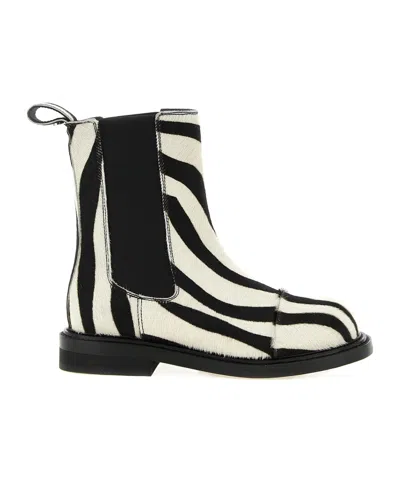 MOSCHINO ZEBRA-PRINT ANKLE BOOTS