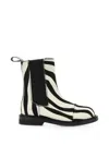 Moschino Zebra Pattern Ankle Boots Elastic Panels In Multi