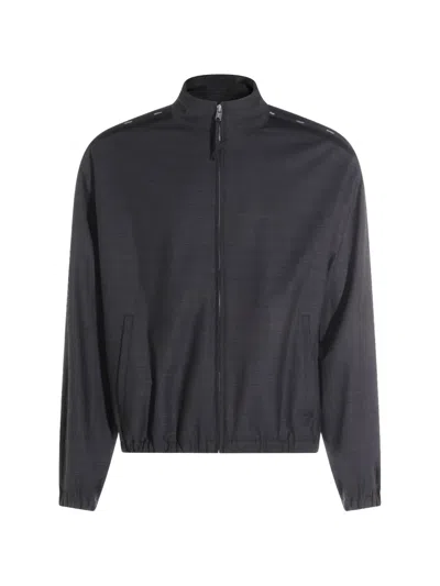 Moschino Zip Fastening Bomber Jacket In Gray