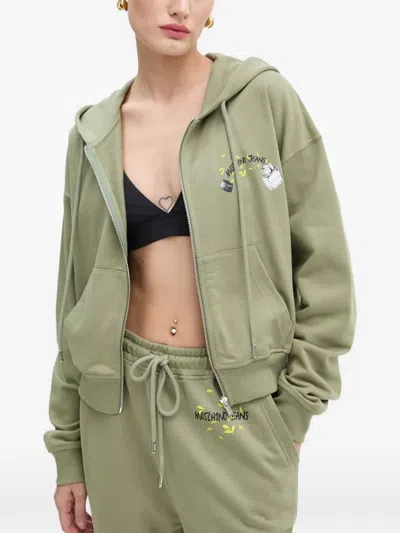 Moschino Zip-fastening Sweatshirt In Green