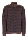 Moschino Zip High Neck Sweater In Marrón