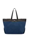 Moschino Zip-trim Denim And Leather Tote Bag In Blue