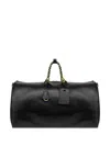 Moschino Zip-up Leather Duffle Bag In Black