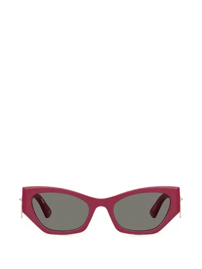 Moschino Zip-detail Cat-eye Sunglasses In Pink