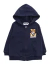 Moschino Zipped Hoodie In Blue