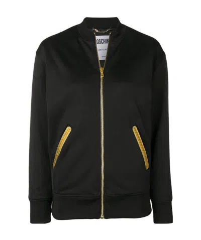 Moschino Zipper Casual Jacket In Black