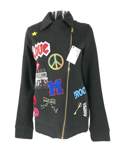 Moschino Zipper Casual Jacket In Black