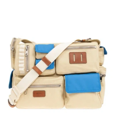 Moschino Zipper Shoulder Bag In Nude