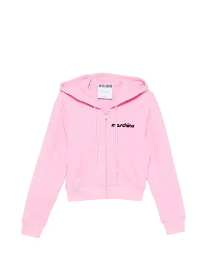 Pre-owned Moschino Zip-up Hoodie In Pink
