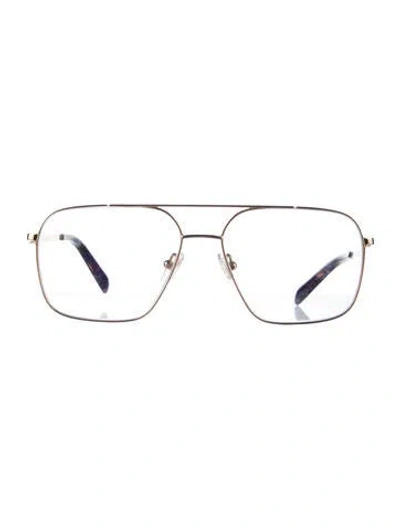 Pre-owned Moscot Aviator Clear Sunglasses In Gold