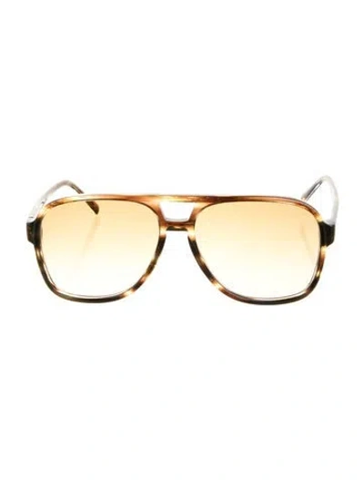 Pre-owned Moscot Aviator Gradient Sunglasses In Brown