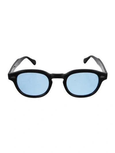 Pre-owned Moscot Narrow Tinted Sunglasses In Black