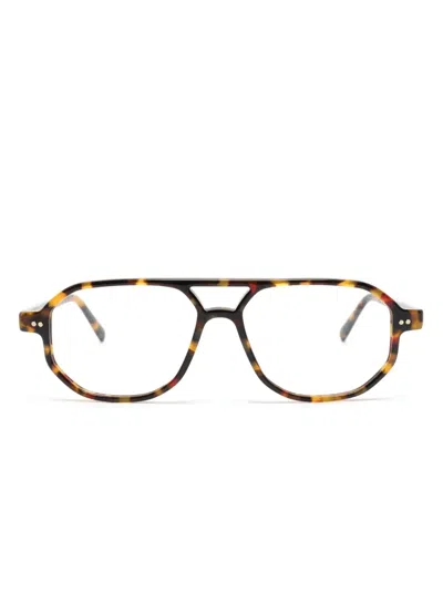 Moscot Pilot-frame Glasses In Brown