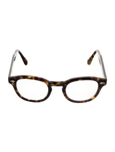 Pre-owned Moscot Round Eyeglasses In Brown