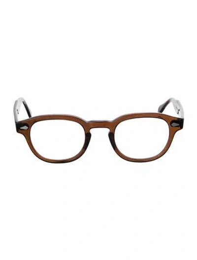 Pre-owned Moscot Round Eyeglasses In Brown