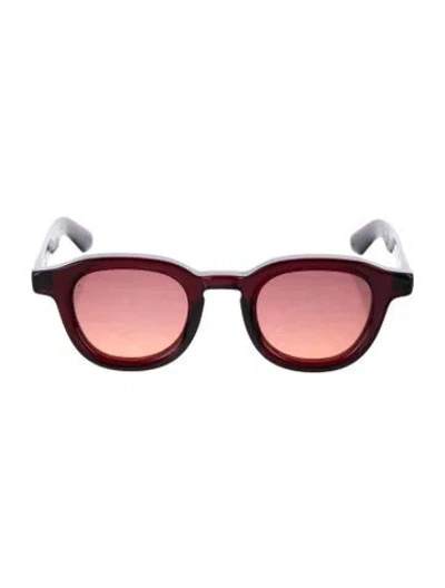 Pre-owned Moscot Round Gradient Sunglasses In Burgundy