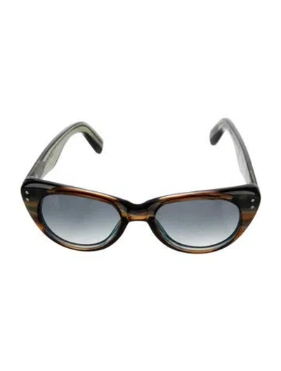 Pre-owned Moscot Round Gradient Sunglasses In Green