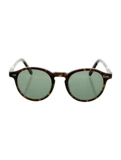 Pre-owned Moscot Round Mirrored Sunglasses In Brown