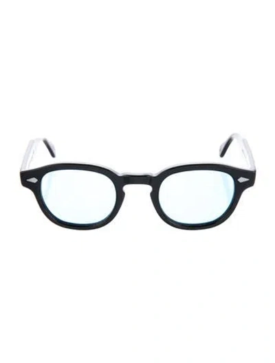 Pre-owned Moscot Round Tinted Sunglasses In Black
