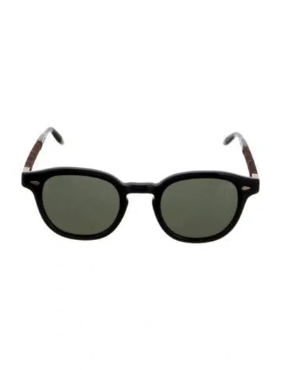 Pre-owned Moscot Round Tinted Sunglasses In Black