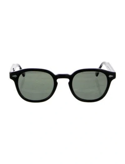 Pre-owned Moscot Round Tinted Sunglasses In Black