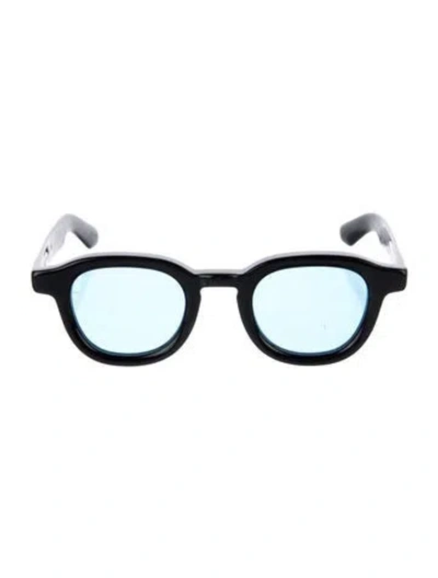 Pre-owned Moscot Round Tinted Sunglasses In Black